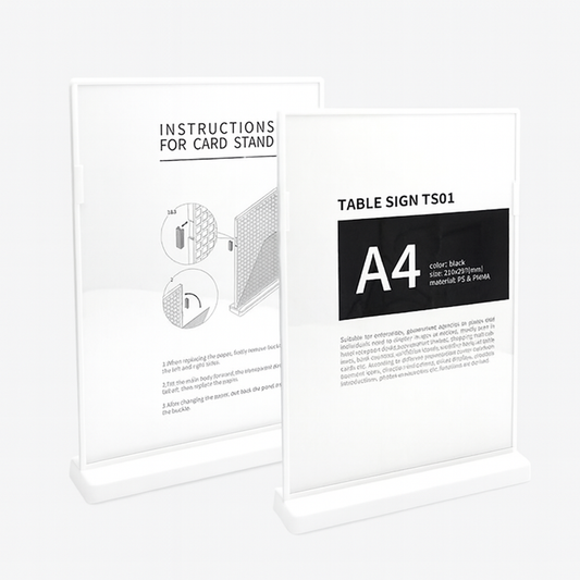 Table Sign TS01  A4 vertical white（6 Pack）