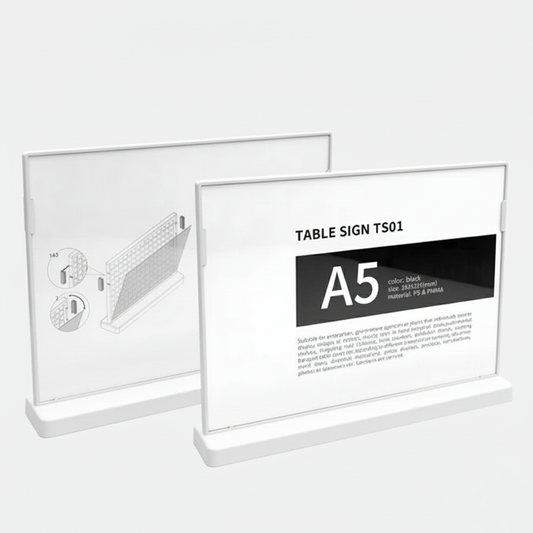 Table Sign TS01 A5 horizontal white（6 Pack）