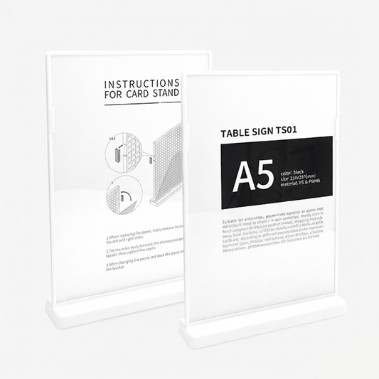 Table Sign TS01 A5 vertical white（6 Pack）